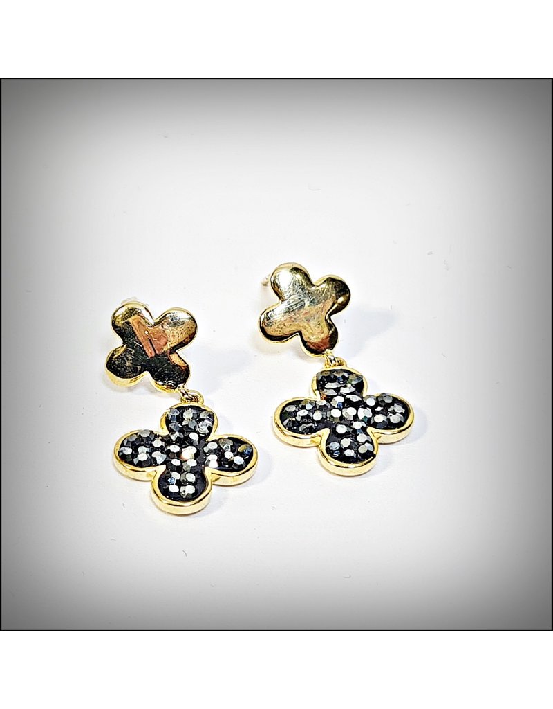 ERH0294 - Silver Black  Earring