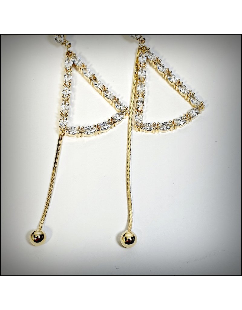 ERH0296 - Gold Triangle Drop  Earring