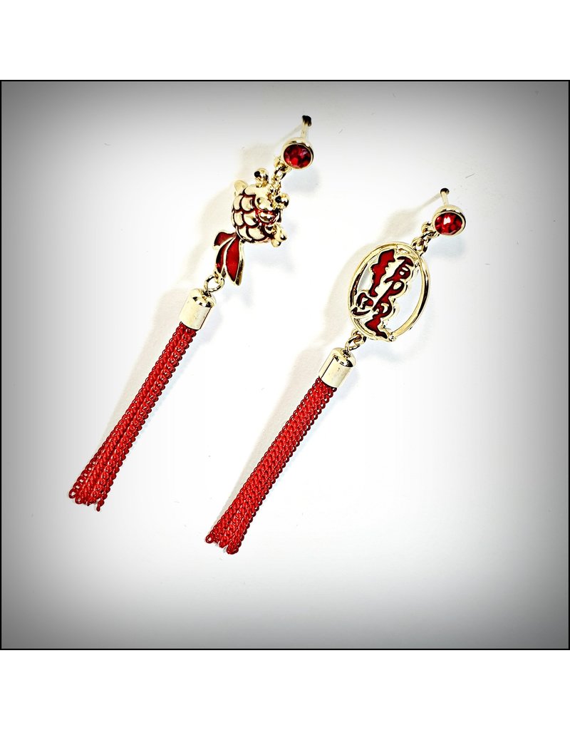 ERH0320 - Gold Red  Earring