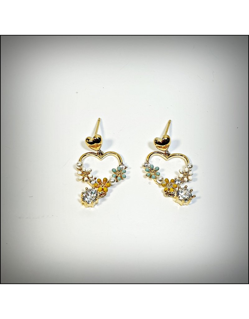 ERH0327 - Silver Heart Circle  Earring