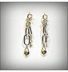 ERH0368 - Gold Heart Locks  Earring
