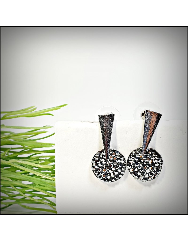 ERH0387 - Silver Black  Earring