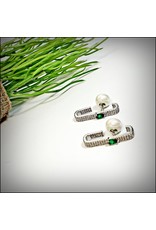 ERH0392 - Silver Green  Earring