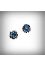 ERH0435 - Gold Blue  Stud Earring