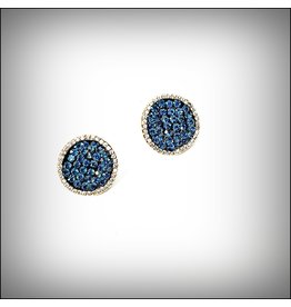 ERH0435 - Gold Blue  Stud Earring