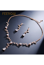 CSC0002 - Rose Gold Necklace & Earring Set