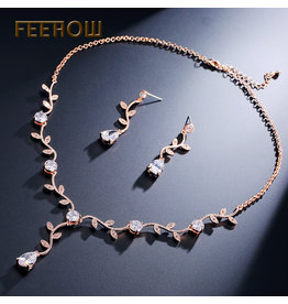 CSC0002 - Rose Gold Necklace & Earring Set