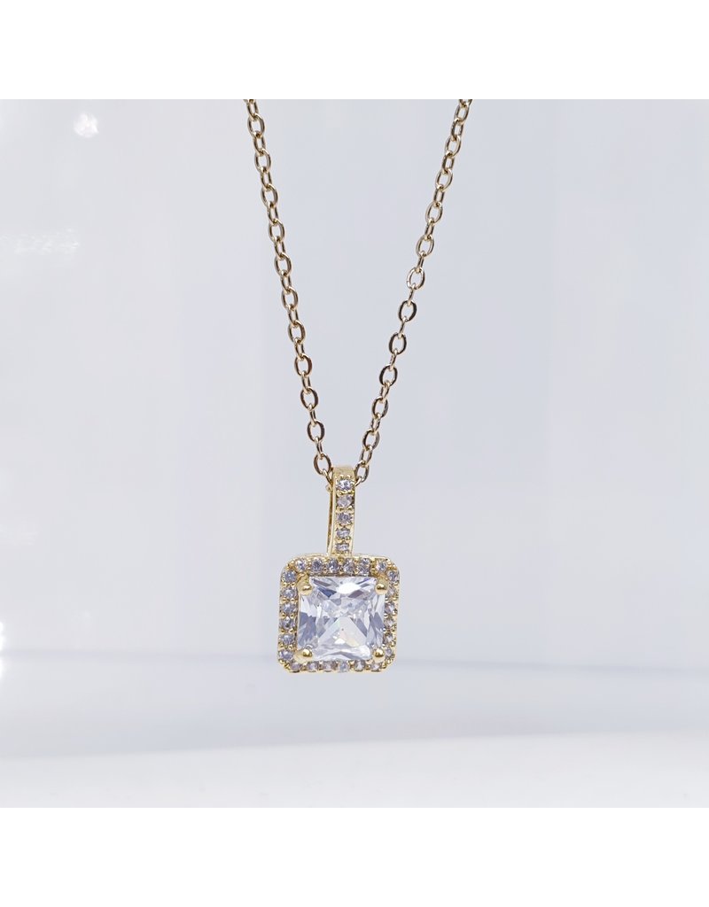 SCE0001 -Gold, Square Short Necklace
