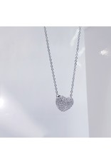 SCE0003 -Silver, Heart Short Necklace