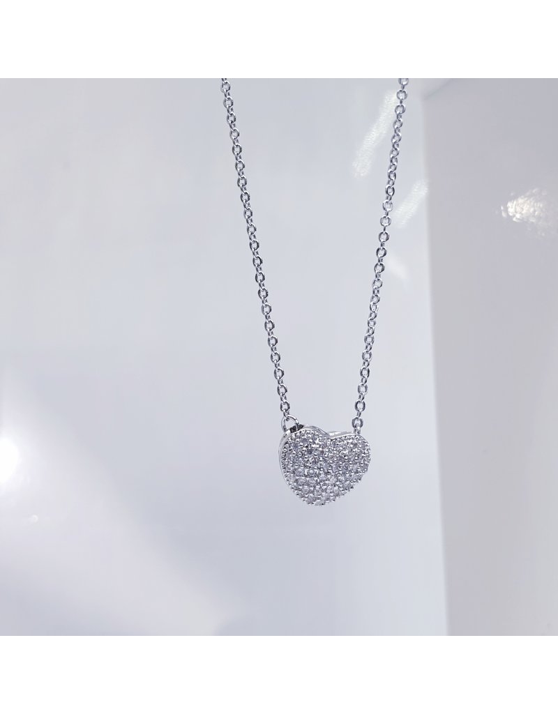 SCE0003 -Silver, Heart Short Necklace