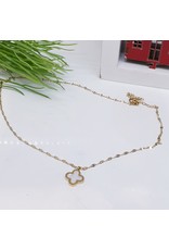SCE0008 - Gold, White Short Necklace