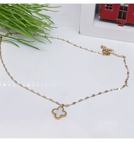 SCE0008 - Gold, White Short Necklace