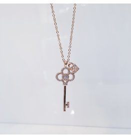 SCE0011 -Rose Gold, Key Short Necklace