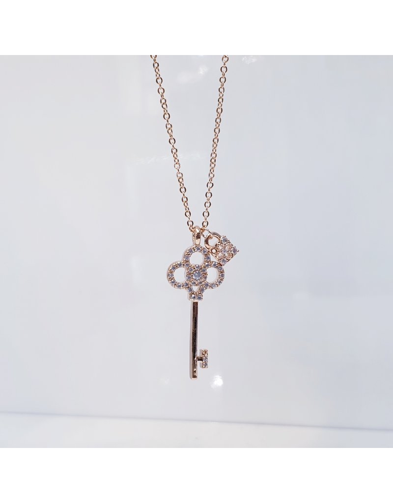SCE0011 -Rose Gold, Key Short Necklace