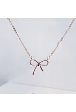 SCE0036 -Rose Gold, Bow Short Necklace