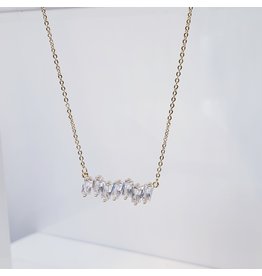 SCE0041 -Gold, Baguette  Short Necklace