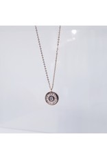 SCE0043 -Rose Gold, Disk Short Necklace