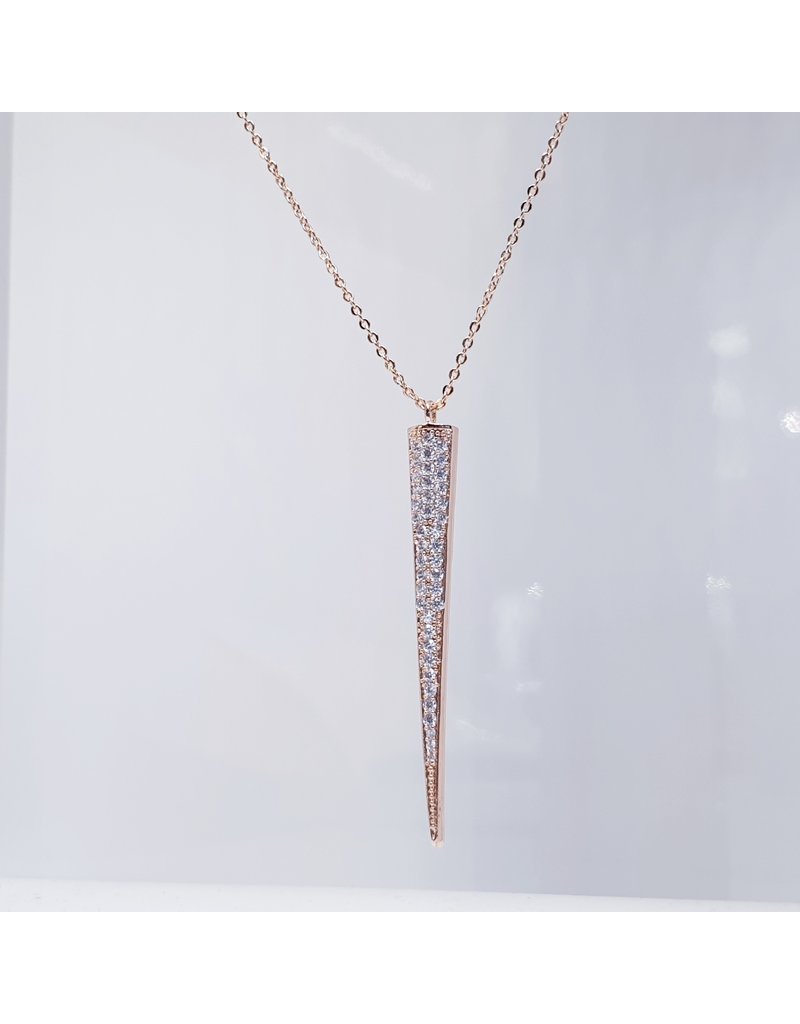 SCE0045 -Rose Gold, Streched Triangle Short Necklace