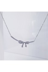 SCE0053 -Silver, Bow Short Necklace