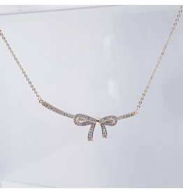SCE0057 -Gold, Bow Short Necklace