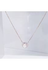 SCE0060 -Rose Gold, Pearl Pendant Short Necklace