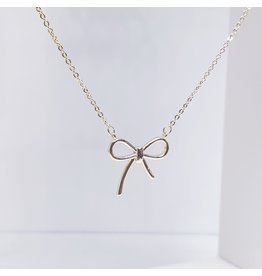 SCE0062 -Gold, Bow Short Necklace