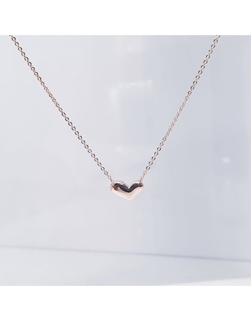 SCE0069 -Rose Gold, Heart Short Necklace