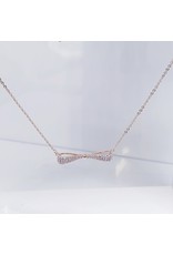 SCE0085 -Rose Gold, Bow Short Necklace
