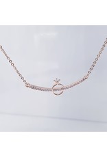 SCE0087 -Rose Gold, Ring Short Necklace