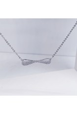SCE0089 -Silver, Bow Short Necklace