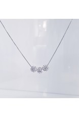 SCE0091 -Silver, 3 Ball Short Necklace