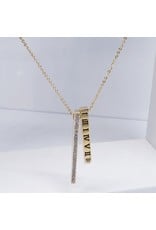 SCE0092 -Gold, Roman Numerals Short Necklace