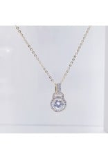 SCE0095 -Gold, Single Stone Pendant Short Necklace