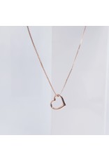 SCE0096 -Rose Gold, Heart Short Necklace
