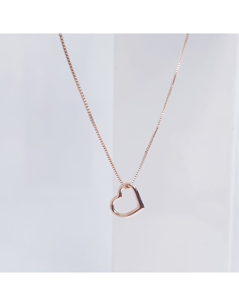 SCE0096 -Rose Gold, Heart Short Necklace