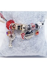 BAF0002 - Red, Key Charm Bracelet