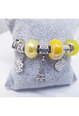 BAF0016 - Lemon, Yellow, Strawberry, Eifel Tower N Charm Bracelet