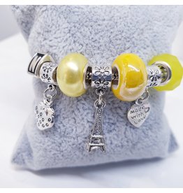 BAF0016 - Lemon, Yellow, Strawberry, Eifel Tower N Charm Bracelet