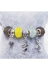 BAF0017 - Yellow, Blue, Angel, Teddy, Leaf Charm Bracelet