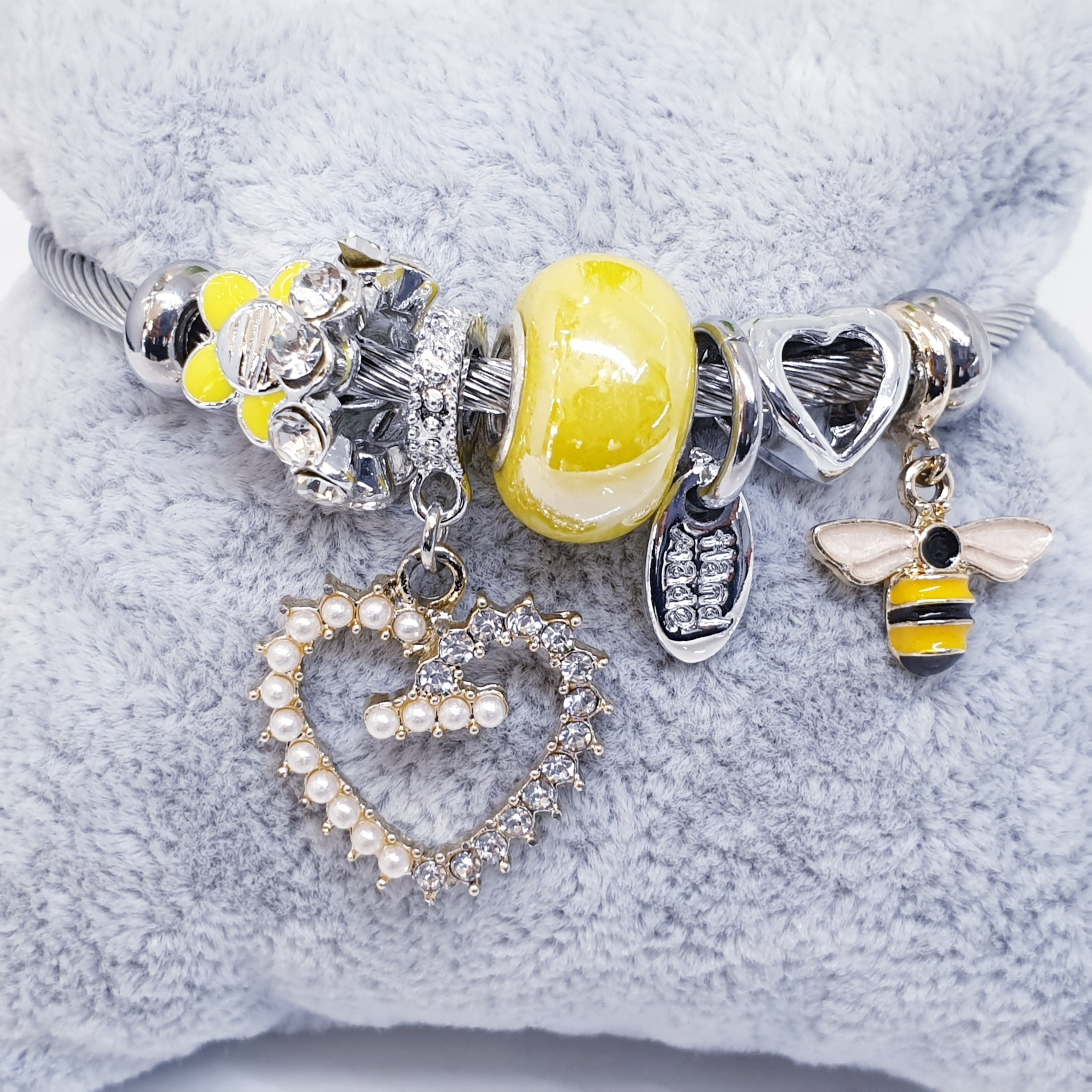 Yellow charm bracelet deals