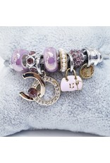 BAF0026 - Mauve, Lilac, Handbag Charm Bracelet