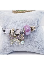 BAF0033 - Purple, Butterfly Charm Bracelet