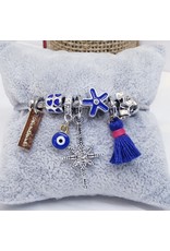 BAF0036 - Purple, Tassle, Star, Evil Eye Charm Bracelet