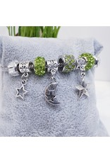 BAF0054 - Avocardo, Green, Half Moon, Star Charm Bracelet