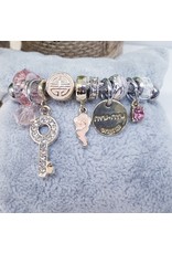 BAF0113 - Pink, Key Charm Bracelet