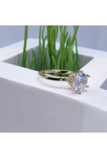 RGF0079-Gold, Diamond Simulant Ring