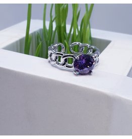 RGF0087-Silver, Purple Ring
