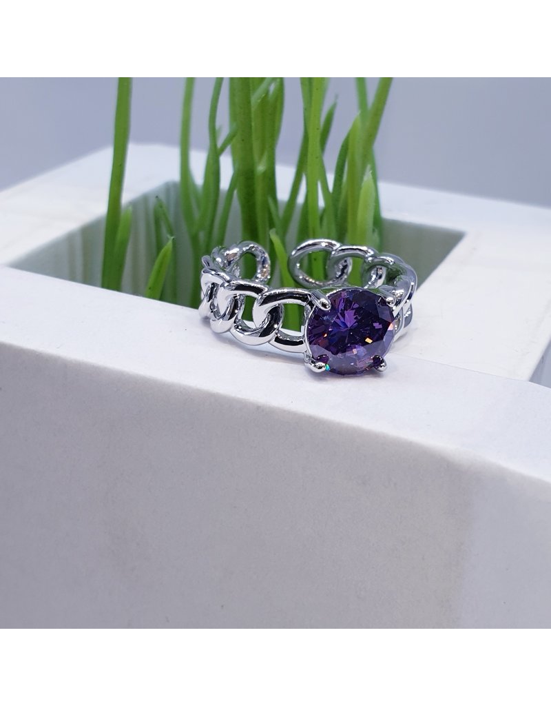 RGF0087-Silver, Purple Ring