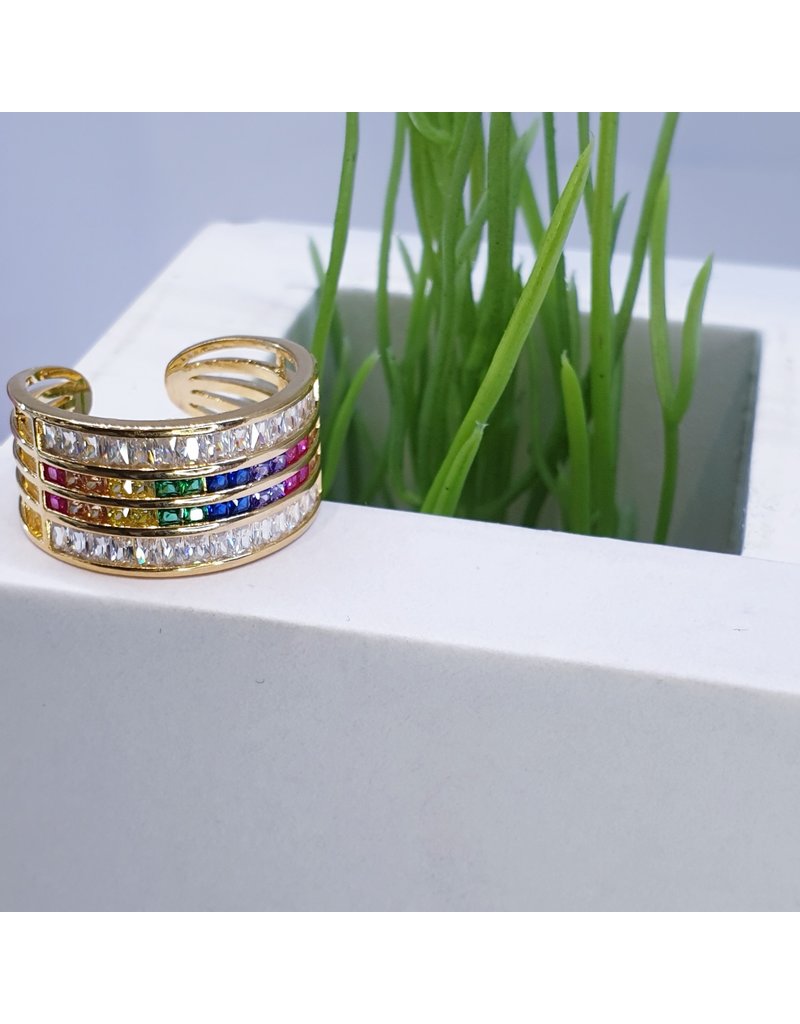 RGF0115-Gold, Multicolour Ring