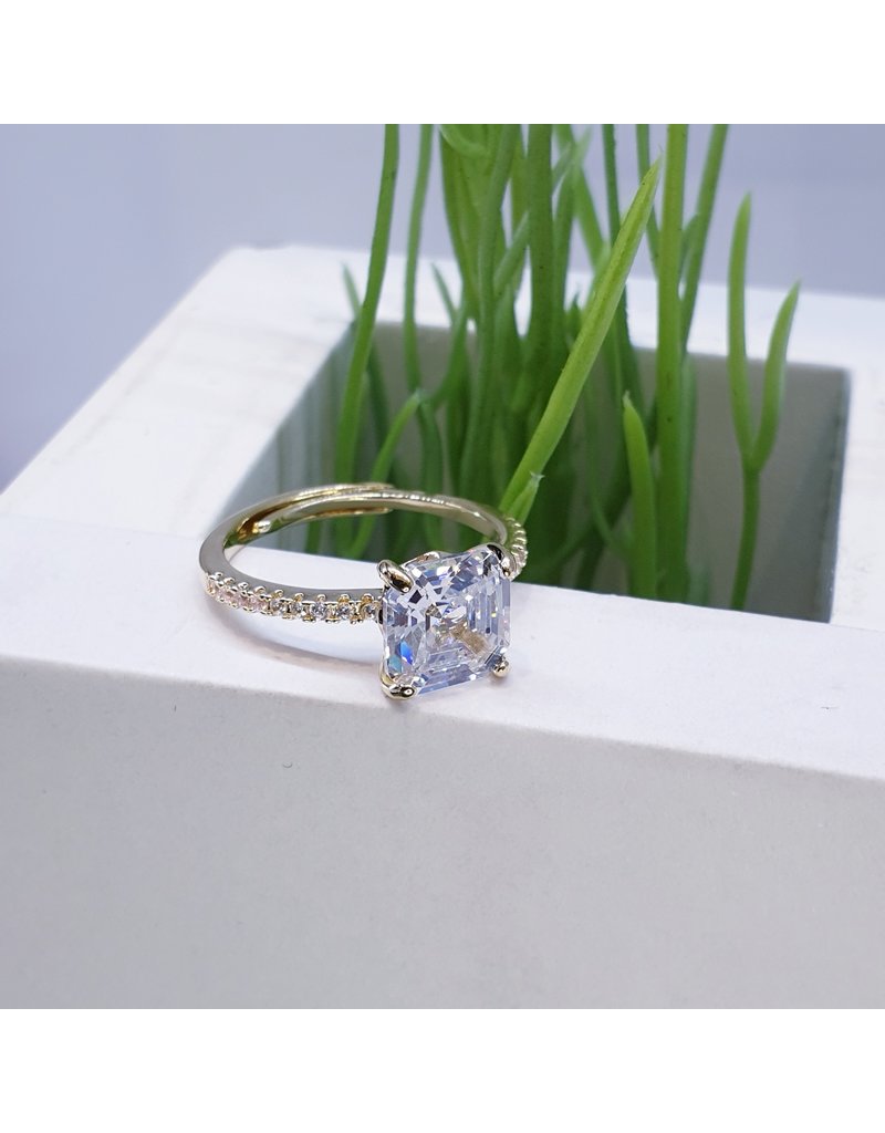 RGF0122-Gold, Square Stone Ring